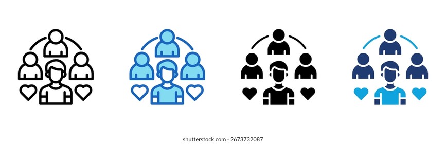 Ícone social Ilustração de vetor de vários estilos