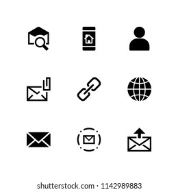 social icon set. smartphone, internet and email vector icon for graphic design and web