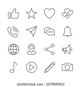 Social icon vector. Line contact symbol isolated. Trendy flat outline ui sign design. Thin linear social media graphic pictogram for web site, mobile application. Logo illustration. Eps10.