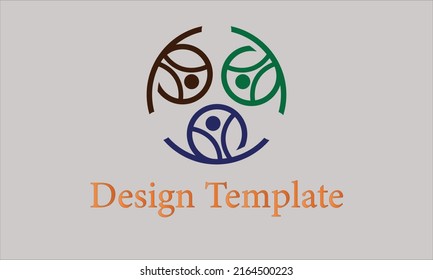 Social icon vector monogram logo template