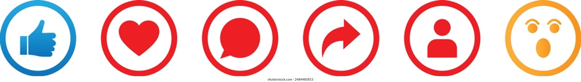 Social icon vector. Set of react icon. Social react icon on a transparent background. React icon