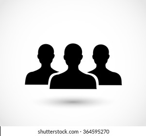Social Icon Vector  - Three Men Silhouettes