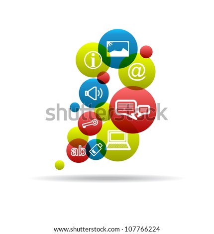 Social Icons Background. Internet Symbol. Vector Design Template.