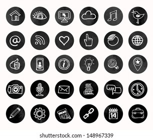 Social Icons - Black And White Chalk Design