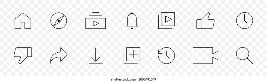 Iconos sociales. Iconos de vector social de línea en diseño lineal. Icono, aislado. Ilustración del vector