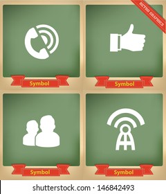 Social icons on blackboard,vector