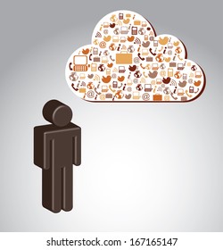 social icons over gray background vector illustration
