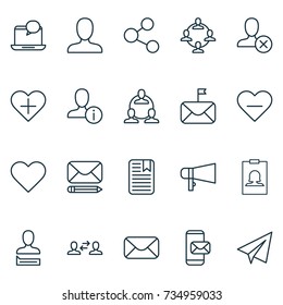 Social Icons Set. Collection Of Edit, Phone Messaging, Communication And Other Elements. Also Includes Symbols Such As Letter, User, Significant.