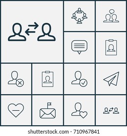 Social Icons Set. Collection Of Identity Card, Startup, Conversation And Other Elements. Also Includes Symbols Such As Card, Paper, Person.