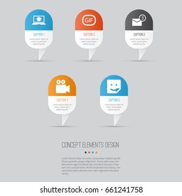 Social Icons Set. Collection Of Inbox, Gif Sticker, Chat And Other Elements. Also Includes Symbols Such As Video, Animation, Inbox.