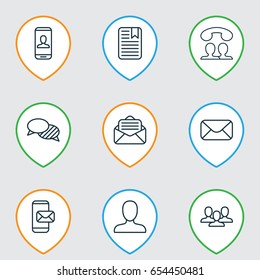 Social Icons Set. Collection Of Message, Speaking, Privacy Information And Other Elements. Also Includes Symbols Such As Speaking, Conversation, Social.