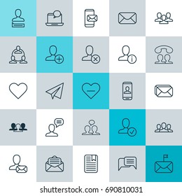 Social Icons Set. Collection Of Message, Significant, Ban And Other Elements. Also Includes Symbols Such As Page, Profile, Society.
