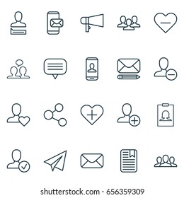 Social Icons Set. Collection Of Startup, Message, Privacy Information And Other Elements. Also Includes Symbols Such As Unfollow, Favorites, Mail.