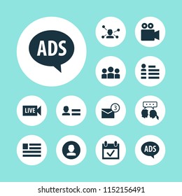 Social icons set with notification, communication, dialog and other status elements. Isolated vector illustration social icons.