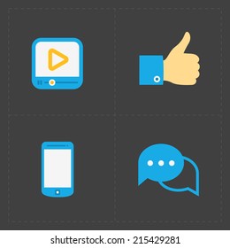 Social icons set on White