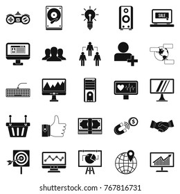 Social icons set. Simple set of 25 social vector icons for web isolated on white background