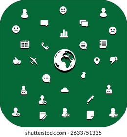 social icons , travel and contact icons 