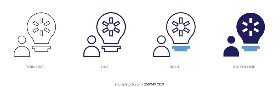 Social idea icon in 4 different styles. Thin Line, Line, Bold, and Bold Line. Duotone style. Editable stroke.