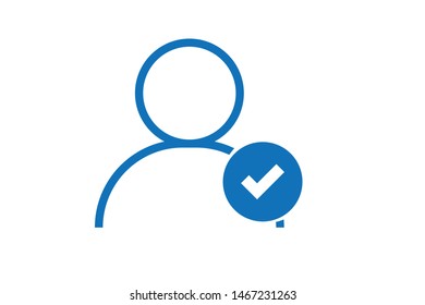Verifikations-blauer Symbol für soziale Identifikation