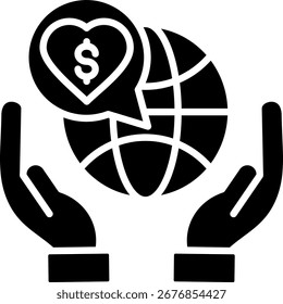 Ilustración vectorial de glifo de icono de impacto social