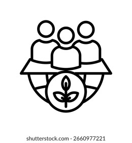 Ilustração do vetor da linha do ícone de impacto social