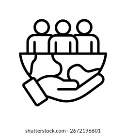 Ilustración vectorial de línea de icono de impacto social