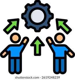 Social Impact Icon Lineal Color Vector Illustration