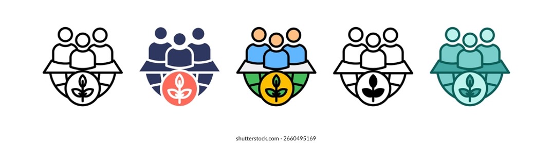 Social Impact Icon Multiple Vector Illustration