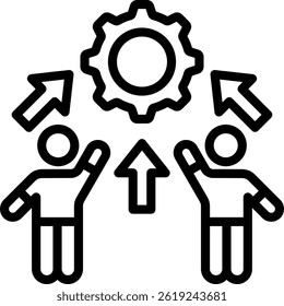 Ilustración vectorial de esquema de icono de impacto social