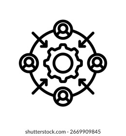 Ilustración vectorial de esquema de icono de impacto social