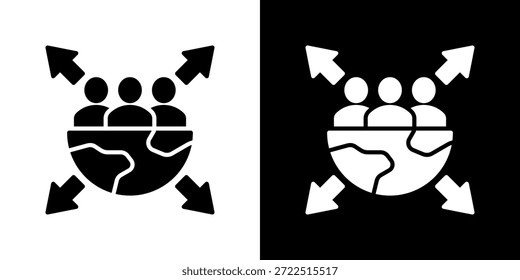 Conjunto de Ícones de Impacto Social. Design De Linha Limpa Com Versões Claras E Escuras Para Uso Versátil