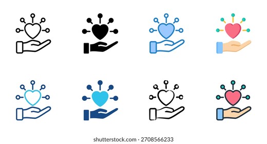 Conjunto de iconos de impacto social colección de Vector de estilo múltiple 
