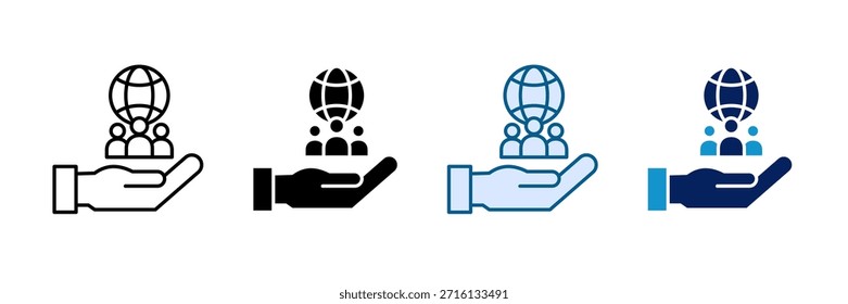 Conjunto de iconos de impacto social Colección de estilos múltiples