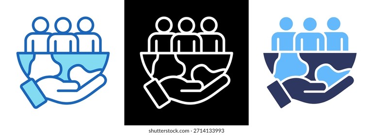 Ícone de impacto social - Ilustração de vetor de estilo triplo