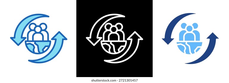 Ícone de impacto social - Ilustração de vetor de estilo triplo
