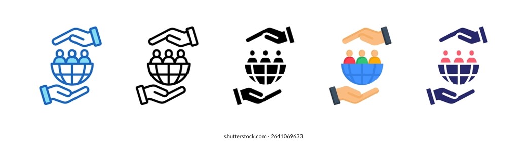 Social Impact Multiple Style Icon Set Collection.