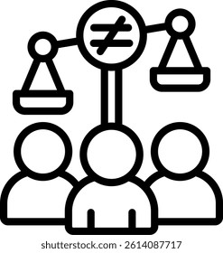 Social Inequality Icon Outline Vector Illustration