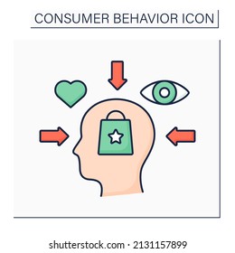 Social Influence Color Icon. Influence On Customers From Society. Reference Groups, Family, Role And Status In Life.Consumer Behavior Concept. Isolated Vector Illustration 