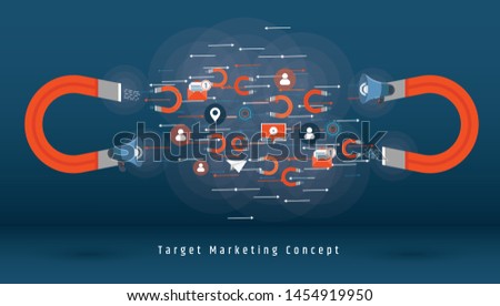 Social influence concept. Media content to grab like from social audience. Vector Design.