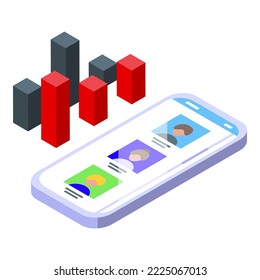 Social influencer icon isometric vector. Digital online. Customer audience