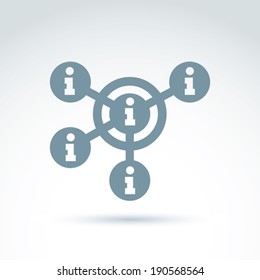 Social information collecting and exchange theme icon, social media, vector conceptual unusual symbol for your design.