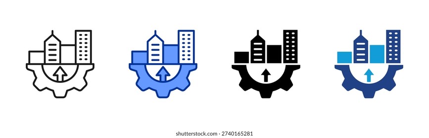 Social Infrastructure icon set multiple style collection