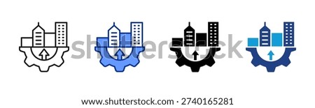 Social Infrastructure icon set multiple style collection