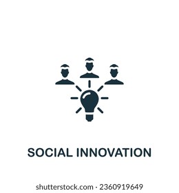 Social innovation icon. Monochrome simple sign from charity and non-profit collection. Social innovation icon for logo, templates, web design and infographics.