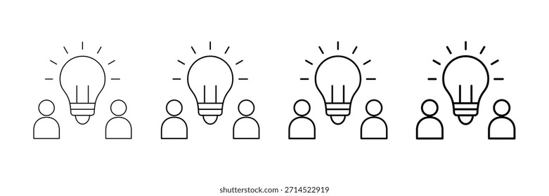 Iconos de innovación social Vector en diferentes estilos de línea de trazo