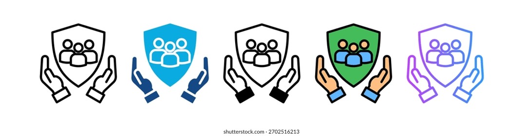 Icono de Seguro Social Ilustración vectorial Múltiple