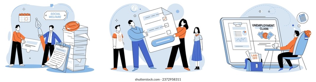 Social insurance. Vector illustration. The insured can have peace mind knowing they are financially protected The goal insurance is to provide protection against unexpected events Safety measures
