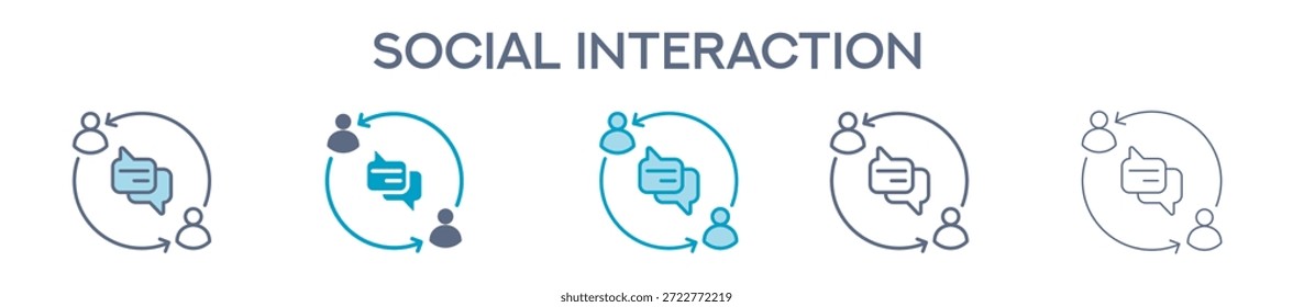 Social Interaction Element For Design Graphic - Multi Styles. Vector Illustration Of Two Colored And Black. Multiple Icons Designs Can Be Used For Mobile, Ui, Web