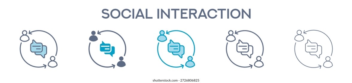 Elemento De Interacción Social Para Diseño Gráfico - Estilos Múltiples. Ilustración vectorial De Dos Colores Y Negro. Los Diseños Múltiples De Los Iconos Se Pueden Utilizar Para El Móvil, Ui, Web