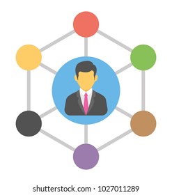 
Social interaction flat icon, versatility concept
